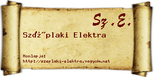 Széplaki Elektra névjegykártya